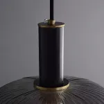Серия подвесных светильников с рельефными плафонами из дымчатого стекла IRIS BLACK D25 от ImperiumLoft