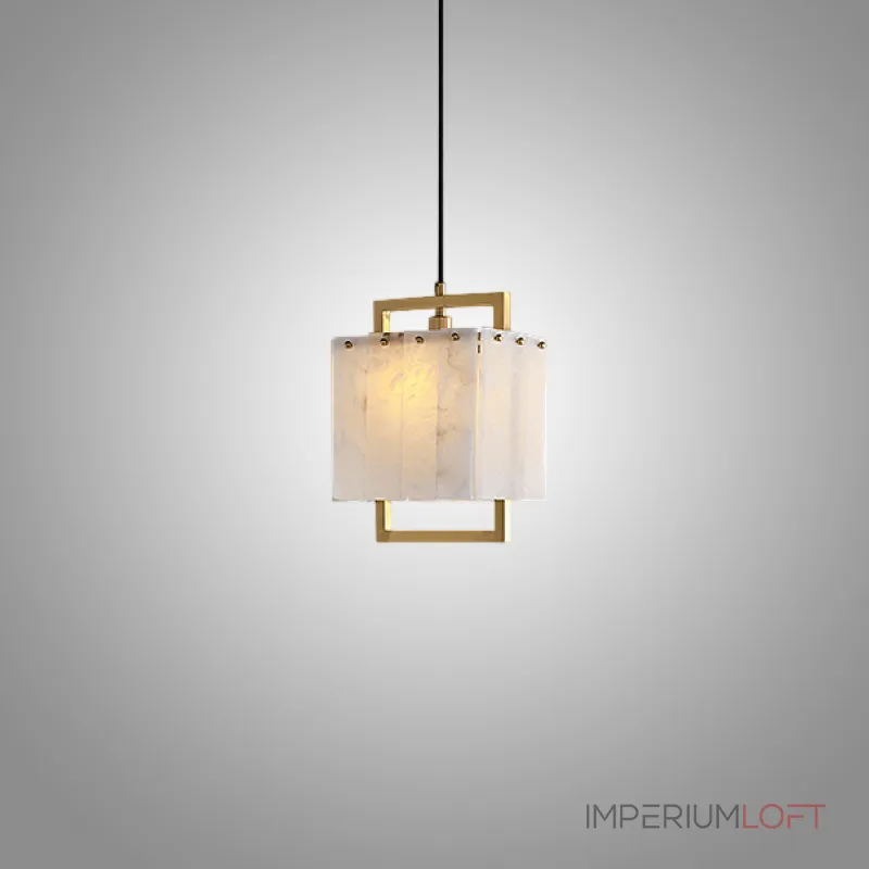 Подвесной светильник с плафоном из мраморных пластин прямоугольной формы на латунном каркасе ADINA MARBLE от ImperiumLoft Подвесной светильник с плафоном из мраморных пластин прямоугольной формы на латунном каркасе ADINA MARBLE от ImperiumLoft