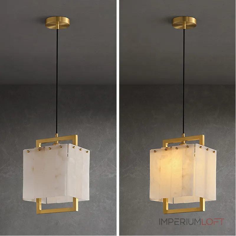 Подвесной светильник с плафоном из мраморных пластин прямоугольной формы на латунном каркасе ADINA MARBLE от ImperiumLoft Подвесной светильник с плафоном из мраморных пластин прямоугольной формы на латунном каркасе ADINA MARBLE от ImperiumLoft