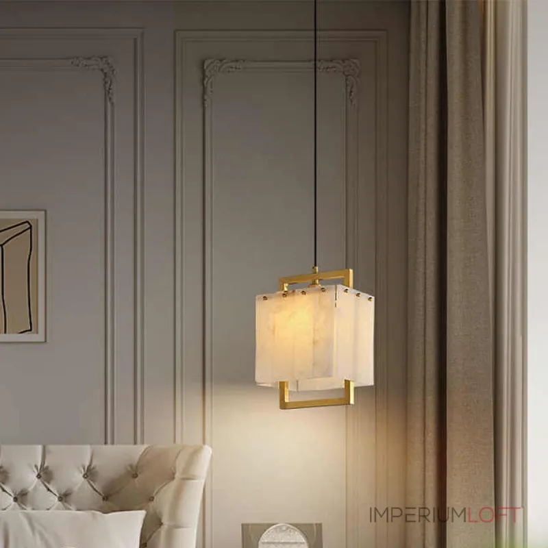 Подвесной светильник с плафоном из мраморных пластин прямоугольной формы на латунном каркасе ADINA MARBLE от ImperiumLoft Подвесной светильник с плафоном из мраморных пластин прямоугольной формы на латунном каркасе ADINA MARBLE от ImperiumLoft