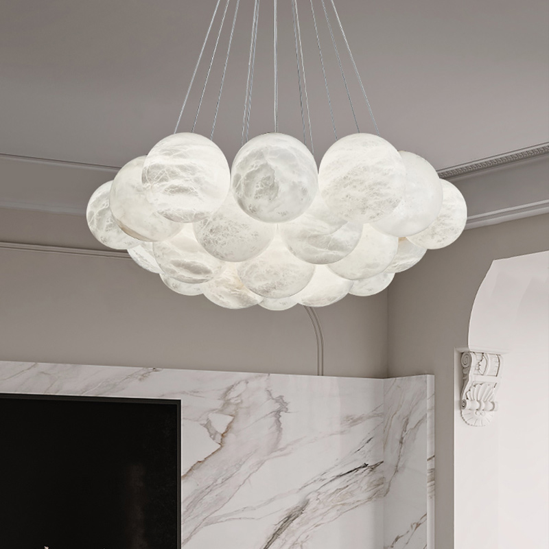 Подвесная люстра LILLIS BALL MARBLE A D65 L19 Cloud Marble