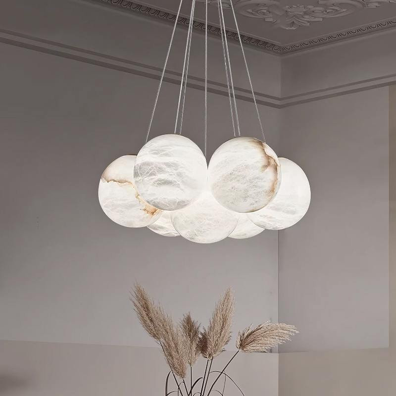 Подвесная люстра LILLIS BALL MARBLE A D65 L19 Cloud Marble