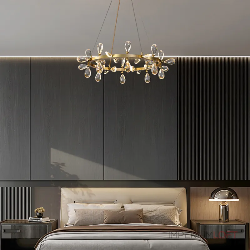 Серия кольцевых светодиодных люстр с рассеивателями из хрустальных кристаллов GLORIOLE RING B D80 от ImperiumLoft