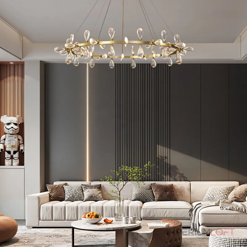 Серия кольцевых светодиодных люстр с рассеивателями из хрустальных кристаллов GLORIOLE RING B D80 от ImperiumLoft