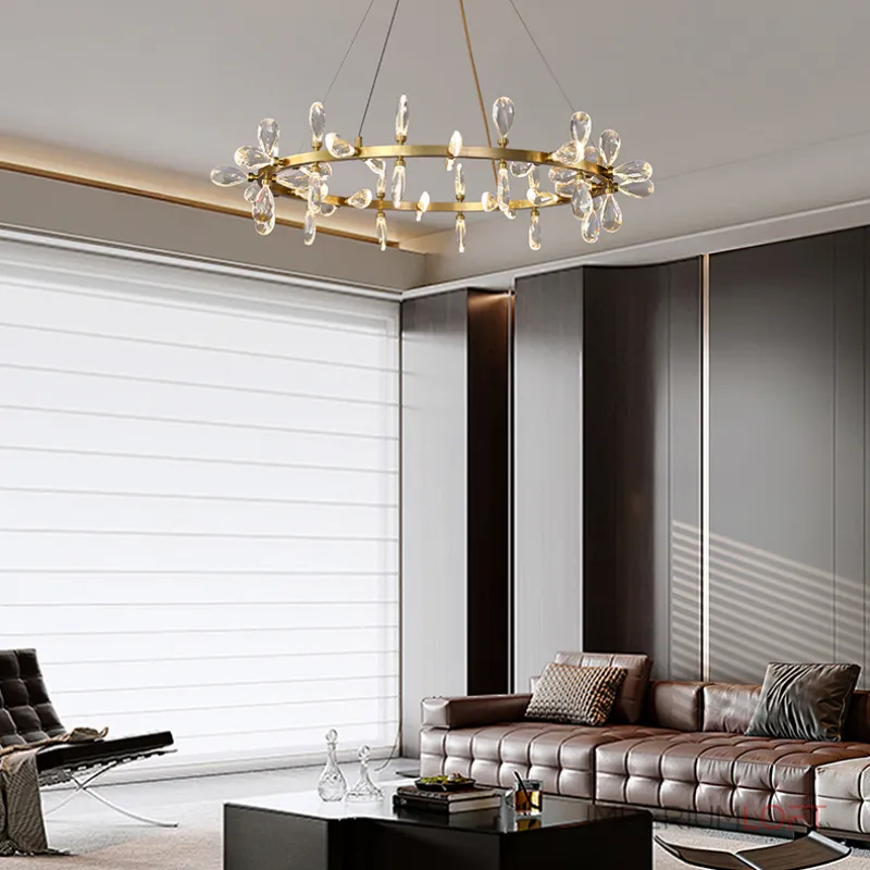 Серия кольцевых светодиодных люстр с рассеивателями из хрустальных кристаллов GLORIOLE RING B D80 от ImperiumLoft