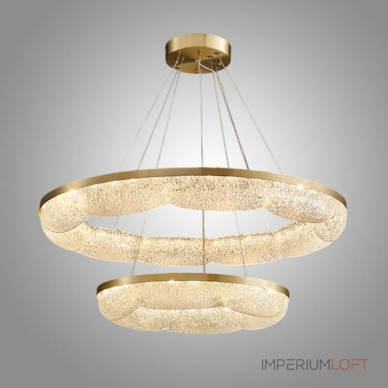 Серия светодиодных кольцевых люстр с волнистым полупрозрачным корпусом с эффектом льда NELIUS WAVY A D50+80 Серия светодиодных кольцевых люстр с волнистым полупрозрачным корпусом с эффектом льда NELIUS WAVY A D50+80