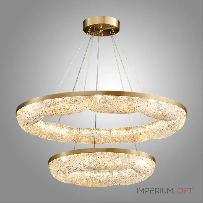 Серия светодиодных кольцевых люстр с волнистым полупрозрачным корпусом с эффектом льда NELIUS WAVY B D50+80 Серия светодиодных кольцевых люстр с волнистым полупрозрачным корпусом с эффектом льда NELIUS WAVY B D50+80