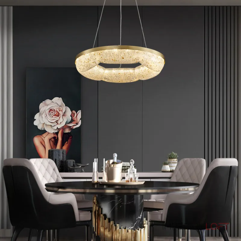 Серия светодиодных кольцевых люстр с волнистым полупрозрачным корпусом с эффектом льда NELIUS WAVY A D50 Серия светодиодных кольцевых люстр с волнистым полупрозрачным корпусом с эффектом льда NELIUS WAVY A D50