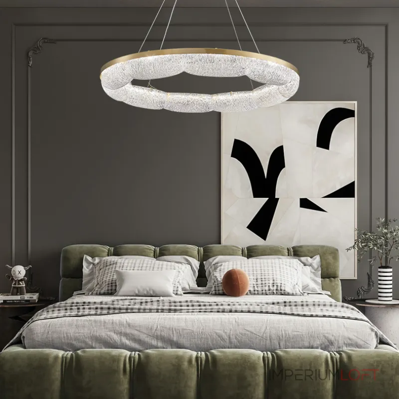 Серия светодиодных кольцевых люстр с волнистым полупрозрачным корпусом с эффектом льда NELIUS WAVY A D50 Серия светодиодных кольцевых люстр с волнистым полупрозрачным корпусом с эффектом льда NELIUS WAVY A D50