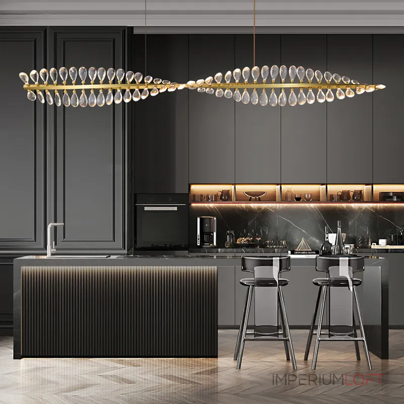 Серия люстр с линейным корпусом и спиральным расположением светодиодных источников света в виде хрустальных кристаллов GLORIOLE TWIRL LINE L100 от ImperiumLoft Серия люстр с линейным корпусом и спиральным расположением светодиодных источников света в виде хрустальных кристаллов GLORIOLE TWIRL LINE L100 от ImperiumLoft