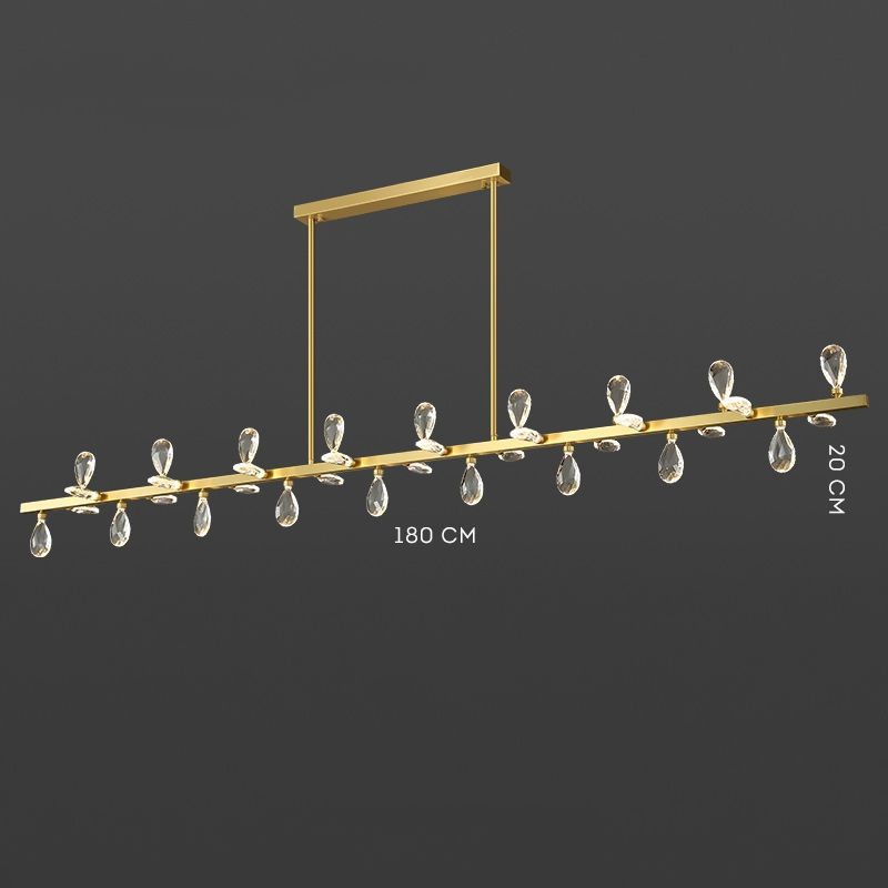 Серия светодиодных люстр с рядным расположением источников света в виде хрустальных кристаллов GLORIOLE SPIN LINE A L180 от ImperiumLoft