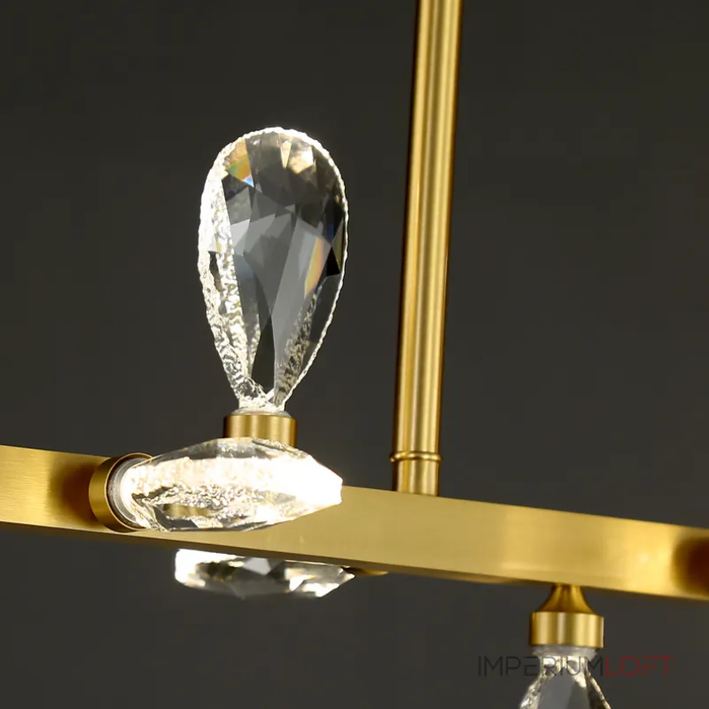 Серия светодиодных люстр с рядным расположением источников света в виде хрустальных кристаллов GLORIOLE SPIN LINE A L180 от ImperiumLoft