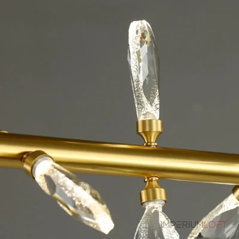 Серия светодиодных люстр с рядным расположением источников света в виде хрустальных кристаллов GLORIOLE SPIN LINE A L180 от ImperiumLoft