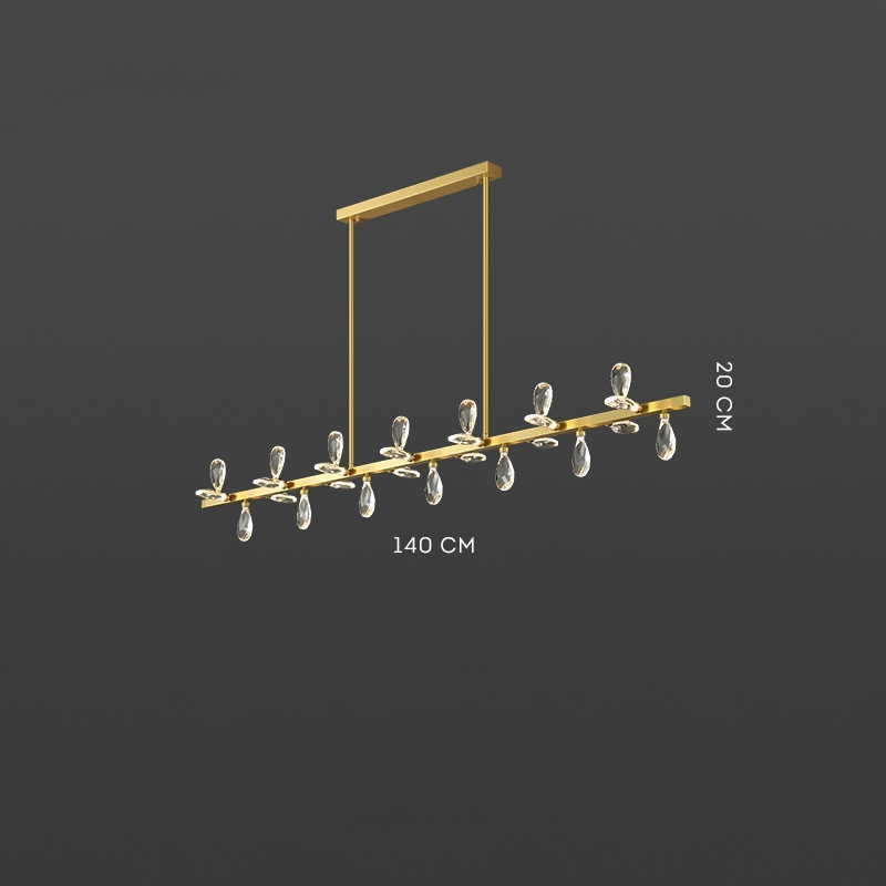 Серия светодиодных люстр с рядным расположением источников света в виде хрустальных кристаллов GLORIOLE SPIN LINE A L140 от ImperiumLoft Серия светодиодных люстр с рядным расположением источников света в виде хрустальных кристаллов GLORIOLE SPIN LINE A L140 от ImperiumLoft