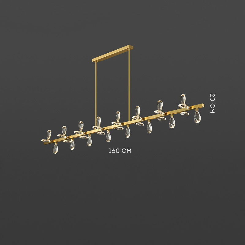 Серия светодиодных люстр с рядным расположением источников света в виде хрустальных кристаллов GLORIOLE SPIN LINE A L160 от ImperiumLoft Серия светодиодных люстр с рядным расположением источников света в виде хрустальных кристаллов GLORIOLE SPIN LINE A L160 от ImperiumLoft