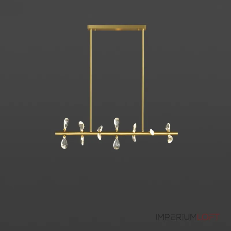 Серия светодиодных люстр с рядным расположением источников света в виде хрустальных кристаллов GLORIOLE SPIN LINE B L85 от ImperiumLoft