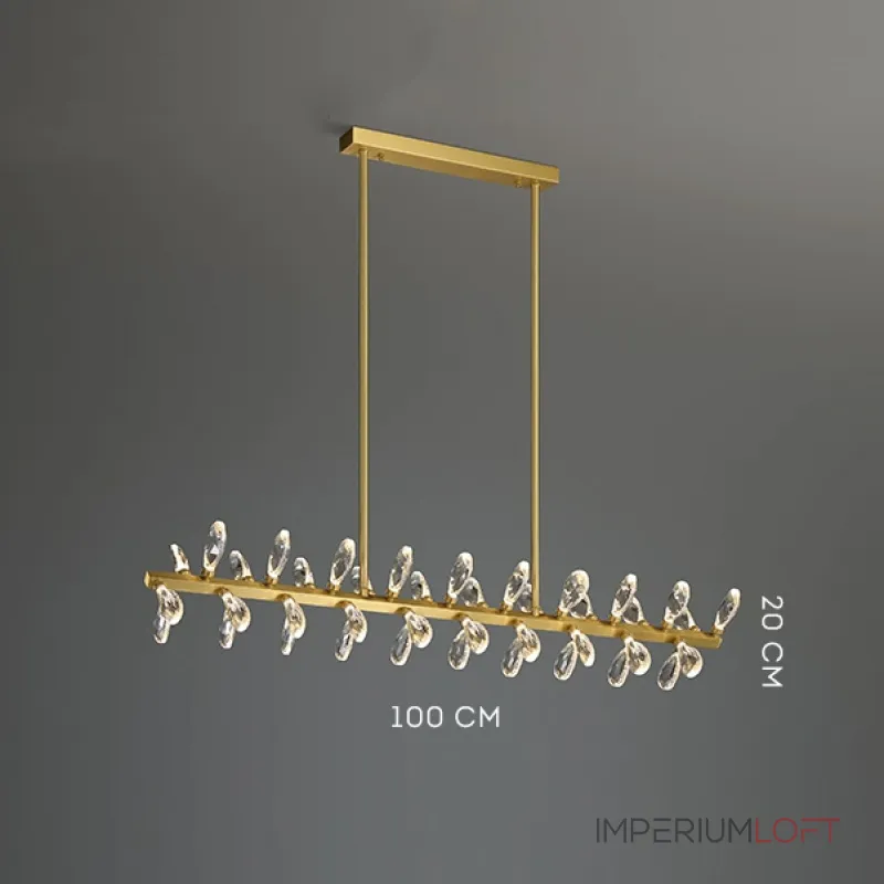 Серия светодиодных люстр с рядным расположением источников света в виде хрустальных кристаллов GLORIOLE SPIN LINE  C L100 от ImperiumLoft
