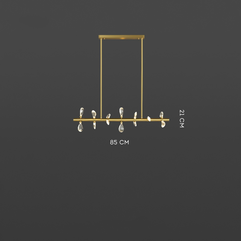 Серия светодиодных люстр с рядным расположением источников света в виде хрустальных кристаллов GLORIOLE SPIN LINE B L85 от ImperiumLoft