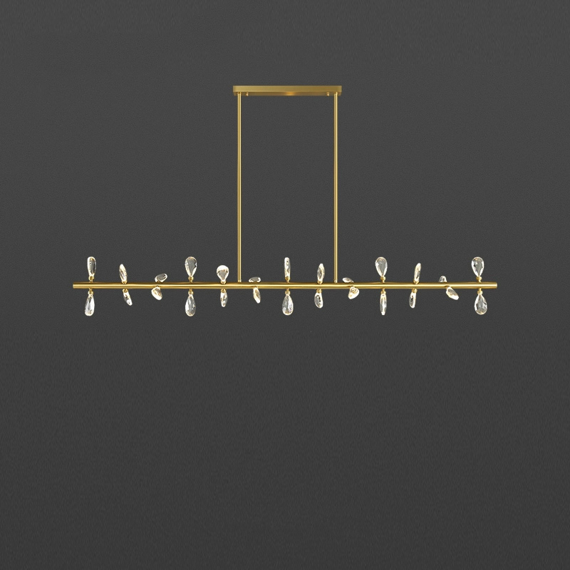 Серия светодиодных люстр с рядным расположением источников света в виде хрустальных кристаллов GLORIOLE SPIN LINE B L156 от ImperiumLoft
