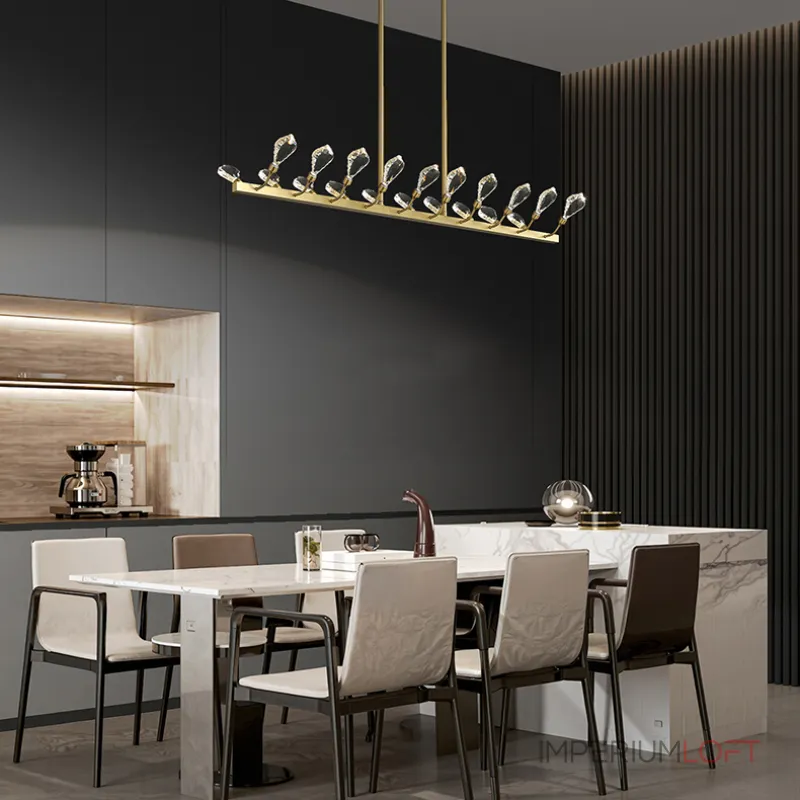 Серия светодиодных люстр с рядным расположением источников света в виде хрустальных кристаллов GLORIOLE UP DOWN LINE  A L100 от ImperiumLoft