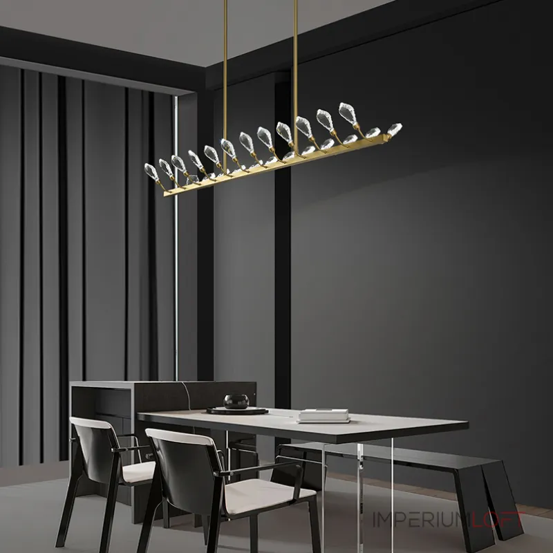 Серия светодиодных люстр с рядным расположением источников света в виде хрустальных кристаллов GLORIOLE UP DOWN LINE  A L100 от ImperiumLoft