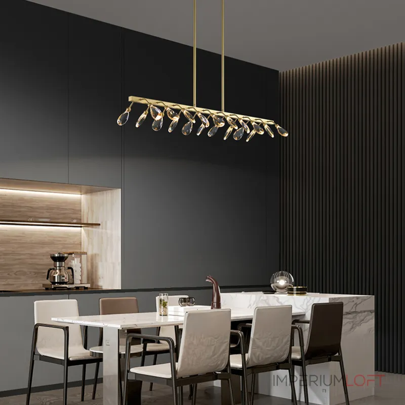 Серия светодиодных люстр с рядным расположением источников света в виде хрустальных кристаллов GLORIOLE UP DOWN LINE  A L100 от ImperiumLoft