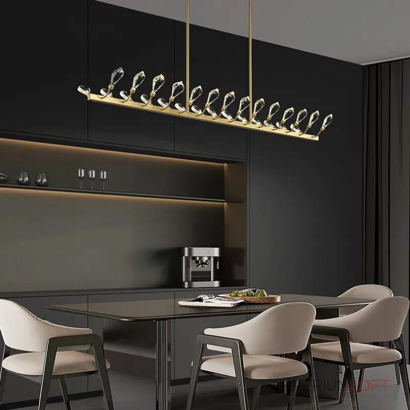 Серия светодиодных люстр с рядным расположением источников света в виде хрустальных кристаллов GLORIOLE UP DOWN LINE  A L100 от ImperiumLoft