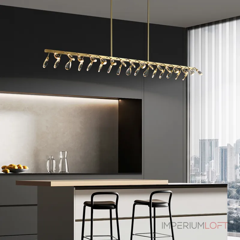 Серия светодиодных люстр с рядным расположением источников света в виде хрустальных кристаллов GLORIOLE UP DOWN LINE  A L100 от ImperiumLoft