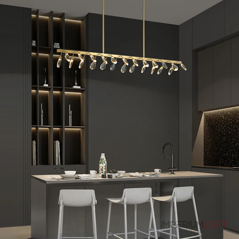 Серия светодиодных люстр с рядным расположением источников света в виде хрустальных кристаллов GLORIOLE UP DOWN LINE  A L100 от ImperiumLoft
