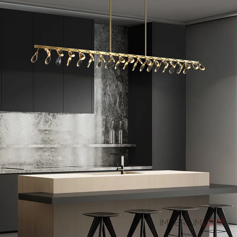 Серия светодиодных люстр с рядным расположением источников света в виде хрустальных кристаллов GLORIOLE UP DOWN LINE  A L100 от ImperiumLoft