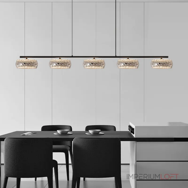 Серия светодиодных реечных люстр с прозрачными фактурными плафонами и двунаправленным светом EILERT LONG L126 от ImperiumLoft Серия светодиодных реечных люстр с прозрачными фактурными плафонами и двунаправленным светом EILERT LONG L126 от ImperiumLoft