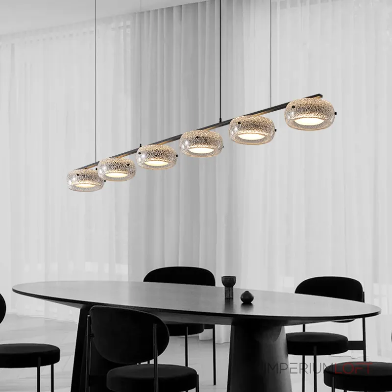 Серия светодиодных реечных люстр с прозрачными фактурными плафонами и двунаправленным светом EILERT LONG L126 от ImperiumLoft Серия светодиодных реечных люстр с прозрачными фактурными плафонами и двунаправленным светом EILERT LONG L126 от ImperiumLoft