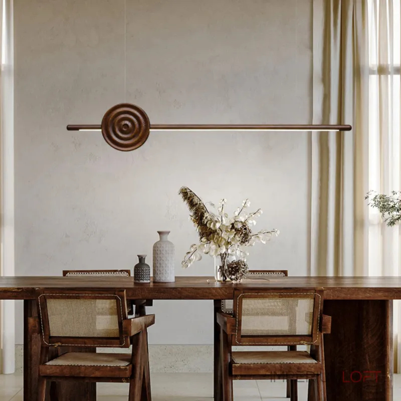 Серия светодиодных реечных светильников из высококачественной древесины с декоративным диском с концентрическим рельефом ZVI WOOD  L127 Dark Brown от ImperiumLoft Серия светодиодных реечных светильников из высококачественной древесины с декоративным диском с концентрическим рельефом ZVI WOOD  L127 Dark Brown от ImperiumLoft