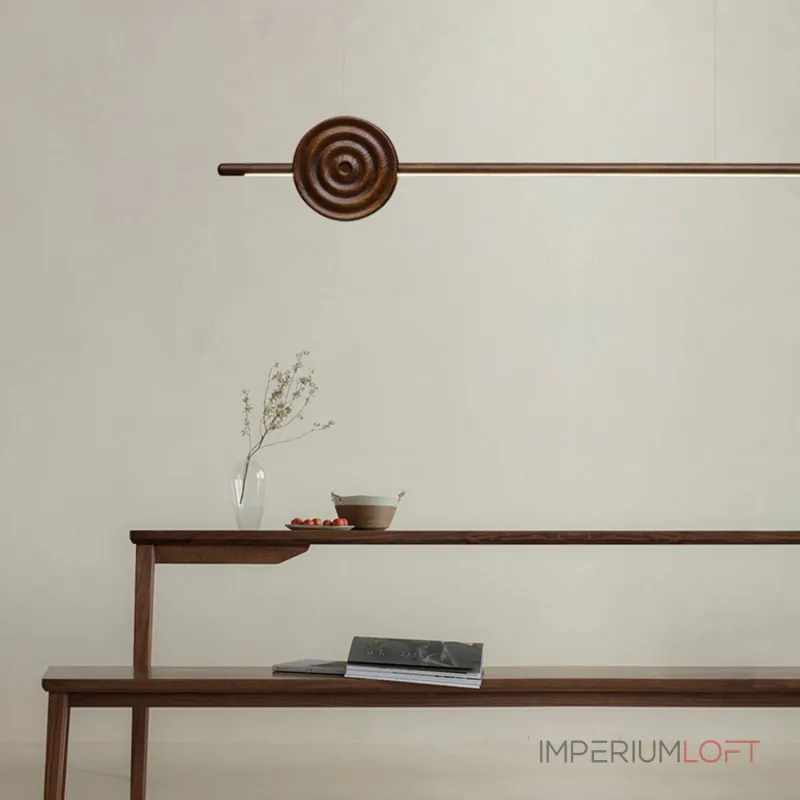 Серия светодиодных реечных светильников из высококачественной древесины с декоративным диском с концентрическим рельефом ZVI WOOD  L127 Dark Brown от ImperiumLoft Серия светодиодных реечных светильников из высококачественной древесины с декоративным диском с концентрическим рельефом ZVI WOOD  L127 Dark Brown от ImperiumLoft