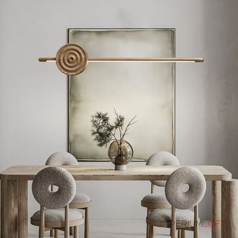 Серия светодиодных реечных светильников из высококачественной древесины с декоративным диском с концентрическим рельефом ZVI WOOD  L127 Dark Brown от ImperiumLoft Серия светодиодных реечных светильников из высококачественной древесины с декоративным диском с концентрическим рельефом ZVI WOOD  L127 Dark Brown от ImperiumLoft