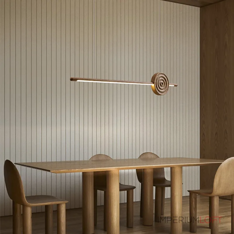 Серия светодиодных реечных светильников из высококачественной древесины с декоративным диском с концентрическим рельефом ZVI WOOD  L127 Dark Brown от ImperiumLoft Серия светодиодных реечных светильников из высококачественной древесины с декоративным диском с концентрическим рельефом ZVI WOOD  L127 Dark Brown от ImperiumLoft