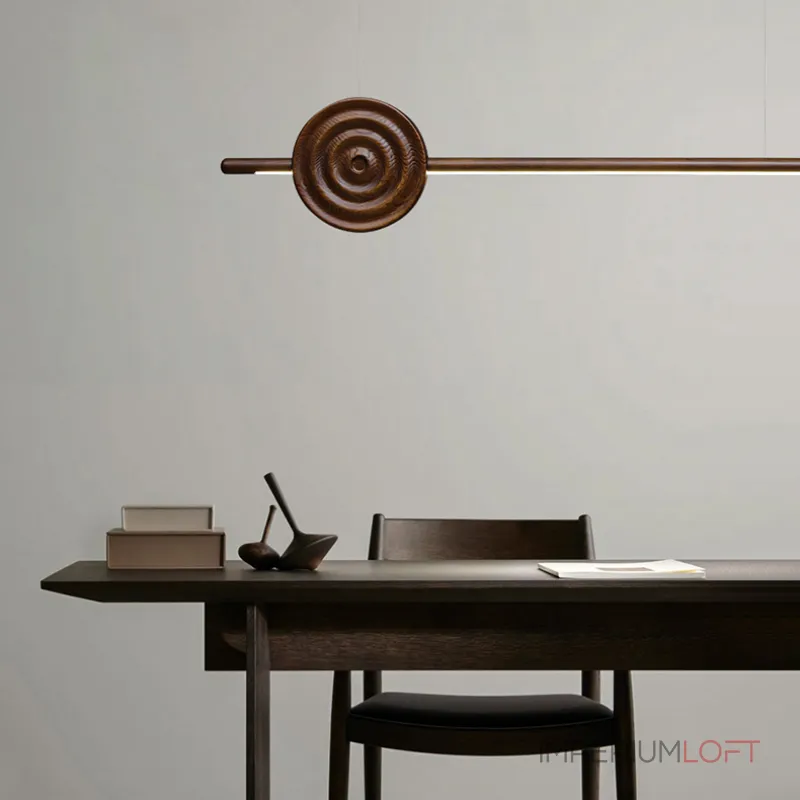 Серия светодиодных реечных светильников из высококачественной древесины с декоративным диском с концентрическим рельефом ZVI WOOD  L127 Dark Brown от ImperiumLoft Серия светодиодных реечных светильников из высококачественной древесины с декоративным диском с концентрическим рельефом ZVI WOOD  L127 Dark Brown от ImperiumLoft