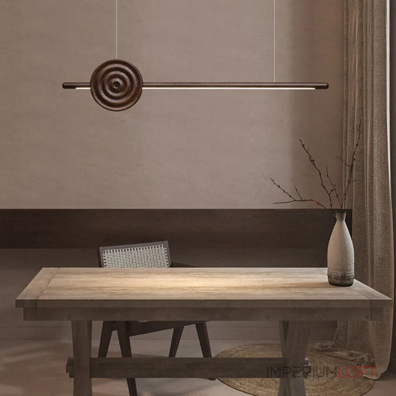 Серия светодиодных реечных светильников из высококачественной древесины с декоративным диском с концентрическим рельефом ZVI WOOD  L127 Dark Brown от ImperiumLoft Серия светодиодных реечных светильников из высококачественной древесины с декоративным диском с концентрическим рельефом ZVI WOOD  L127 Dark Brown от ImperiumLoft