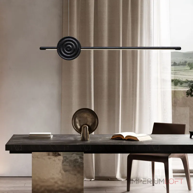 Серия светодиодных реечных светильников из высококачественной древесины с декоративным диском с концентрическим рельефом ZVI WOOD  L127 Dark Brown от ImperiumLoft Серия светодиодных реечных светильников из высококачественной древесины с декоративным диском с концентрическим рельефом ZVI WOOD  L127 Dark Brown от ImperiumLoft