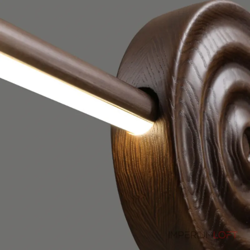 Серия светодиодных реечных светильников из высококачественной древесины с декоративным диском с концентрическим рельефом ZVI WOOD  L127 Dark Brown от ImperiumLoft Серия светодиодных реечных светильников из высококачественной древесины с декоративным диском с концентрическим рельефом ZVI WOOD  L127 Dark Brown от ImperiumLoft