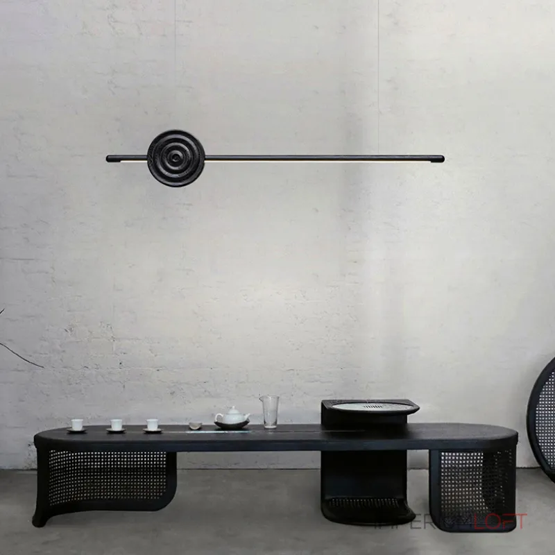 Серия светодиодных реечных светильников из высококачественной древесины с декоративным диском с концентрическим рельефом ZVI WOOD  L127 Dark Brown от ImperiumLoft Серия светодиодных реечных светильников из высококачественной древесины с декоративным диском с концентрическим рельефом ZVI WOOD  L127 Dark Brown от ImperiumLoft