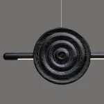 Серия светодиодных реечных светильников из высококачественной древесины с декоративным диском с концентрическим рельефом ZVI WOOD  L147 Dark Brown от ImperiumLoft