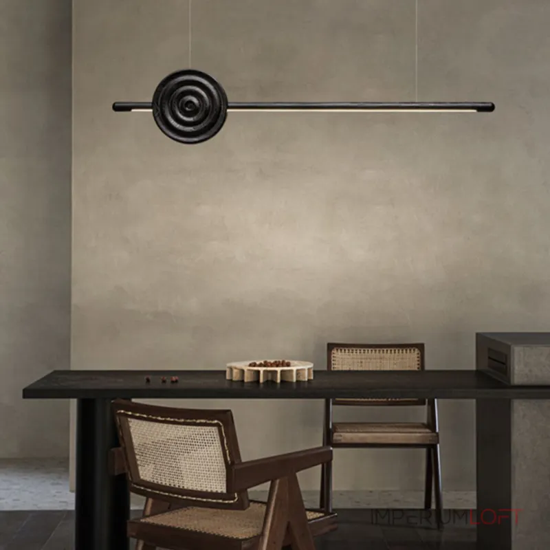 Серия светодиодных реечных светильников из высококачественной древесины с декоративным диском с концентрическим рельефом ZVI WOOD  L127 Dark Brown от ImperiumLoft Серия светодиодных реечных светильников из высококачественной древесины с декоративным диском с концентрическим рельефом ZVI WOOD  L127 Dark Brown от ImperiumLoft