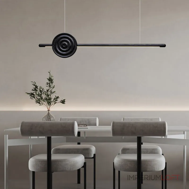 Серия светодиодных реечных светильников из высококачественной древесины с декоративным диском с концентрическим рельефом ZVI WOOD  L127 Dark Brown от ImperiumLoft Серия светодиодных реечных светильников из высококачественной древесины с декоративным диском с концентрическим рельефом ZVI WOOD  L127 Dark Brown от ImperiumLoft