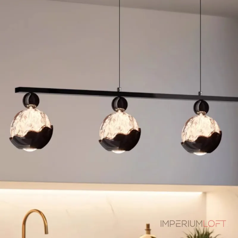 Серия светодиодных реечных светильников с шарообразными плафонами с рельефным изображением гор ECLA LONG L4 от ImperiumLoft Серия светодиодных реечных светильников с шарообразными плафонами с рельефным изображением гор ECLA LONG L4 от ImperiumLoft