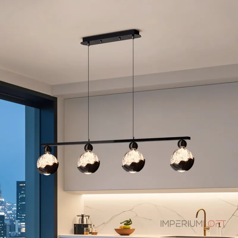 Серия светодиодных реечных светильников с шарообразными плафонами с рельефным изображением гор ECLA LONG L4 от ImperiumLoft Серия светодиодных реечных светильников с шарообразными плафонами с рельефным изображением гор ECLA LONG L4 от ImperiumLoft