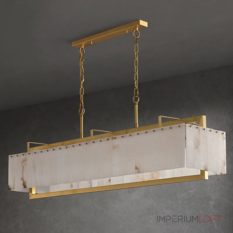 Реечный светильник с прямоугольными мраморными рассеивателями на латунном каркасе ADINA MARBLE LONG от ImperiumLoft Реечный светильник с прямоугольными мраморными рассеивателями на латунном каркасе ADINA MARBLE LONG от ImperiumLoft