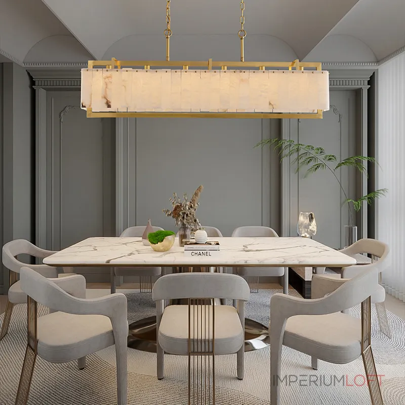 Реечный светильник с прямоугольными мраморными рассеивателями на латунном каркасе ADINA MARBLE LONG от ImperiumLoft Реечный светильник с прямоугольными мраморными рассеивателями на латунном каркасе ADINA MARBLE LONG от ImperiumLoft