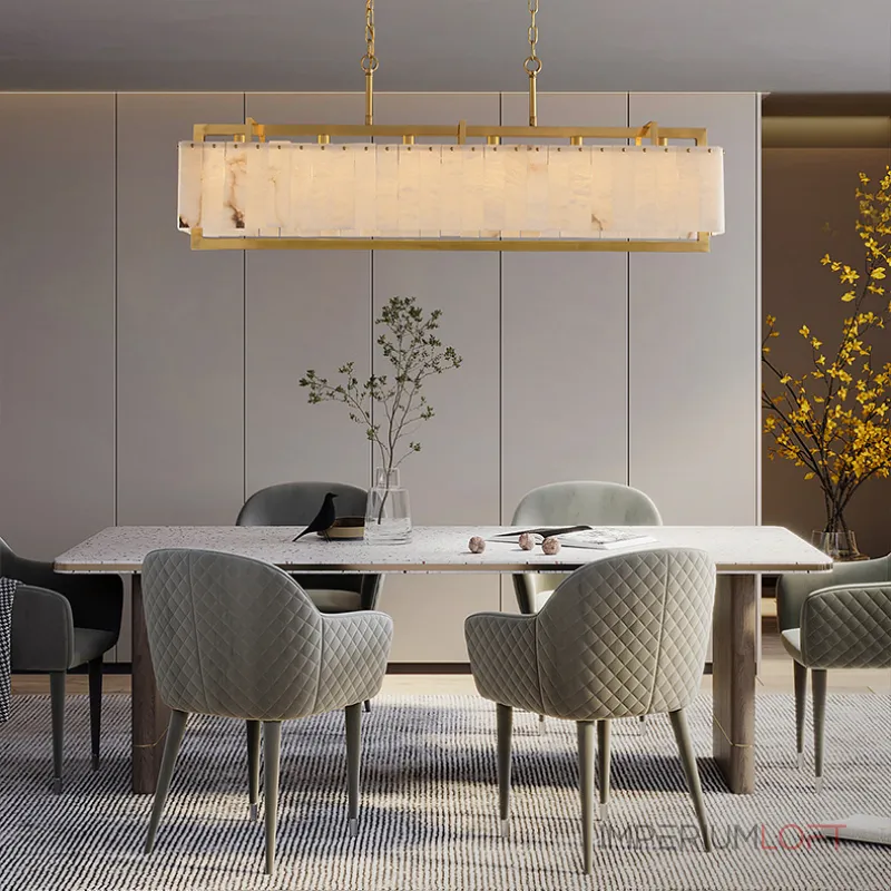 Реечный светильник с прямоугольными мраморными рассеивателями на латунном каркасе ADINA MARBLE LONG от ImperiumLoft Реечный светильник с прямоугольными мраморными рассеивателями на латунном каркасе ADINA MARBLE LONG от ImperiumLoft