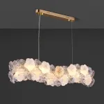 Реечный светодиодный светильник с цветочным декором из металла, прозрачного и матового стекла IVET LONG от ImperiumLoft